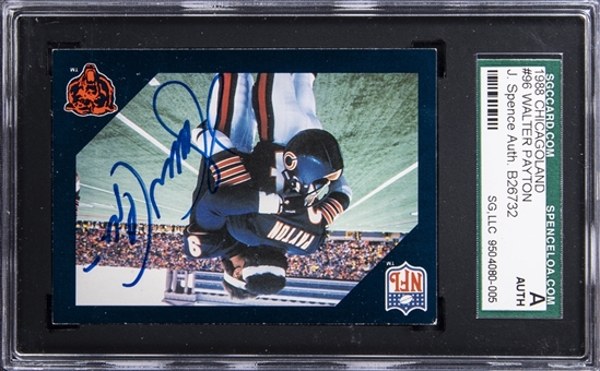 1988 Chicagoland #96 Walter Payton Signed Card - SGC AUTH